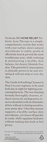 Perricone MD Acne Relief Cleanser packaging-detail featuring compact six-ounce bottle