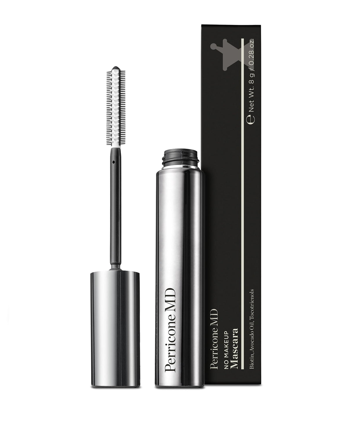Perricone MD No Makeup Mascara Blackest Black bottle close-up showing rich color.