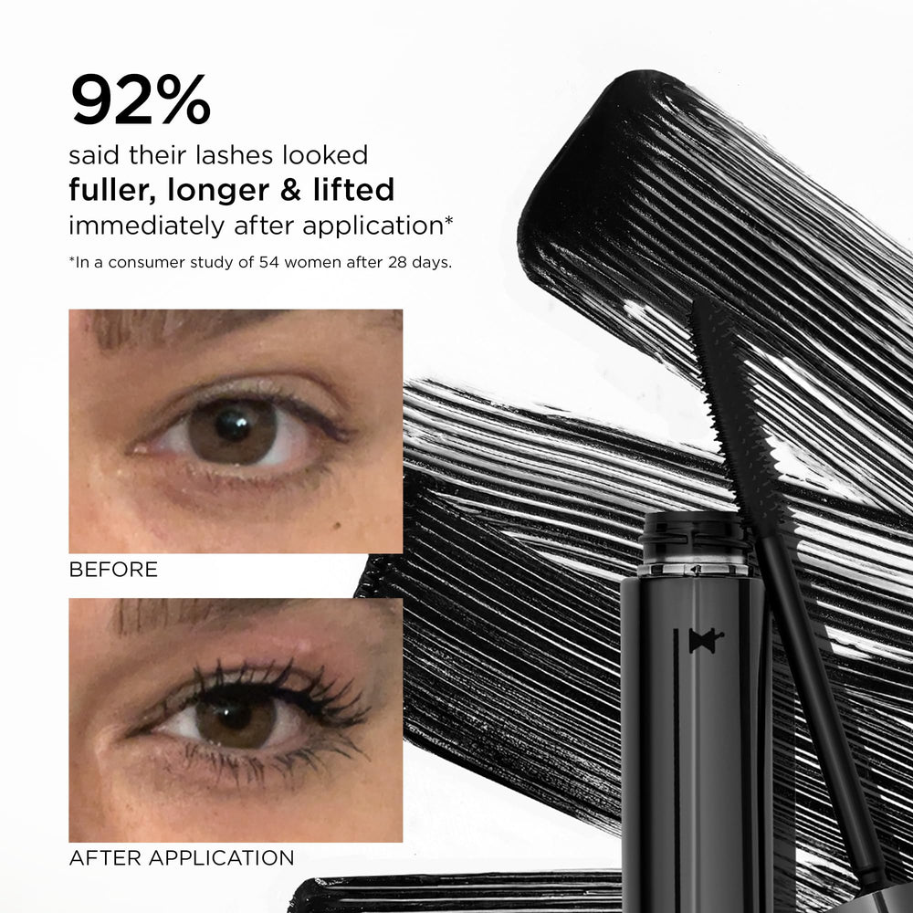 Perricone MD No Makeup Mascara wand applying lift to lashes.