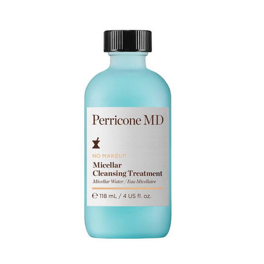Perricone MD No Makeup Micellar Cleansing Treatment bottle pour cleanses and hydrates the skin.