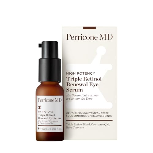 Perricone MD Triple Retinol Eye Serum dropper in use on the under-eye area.