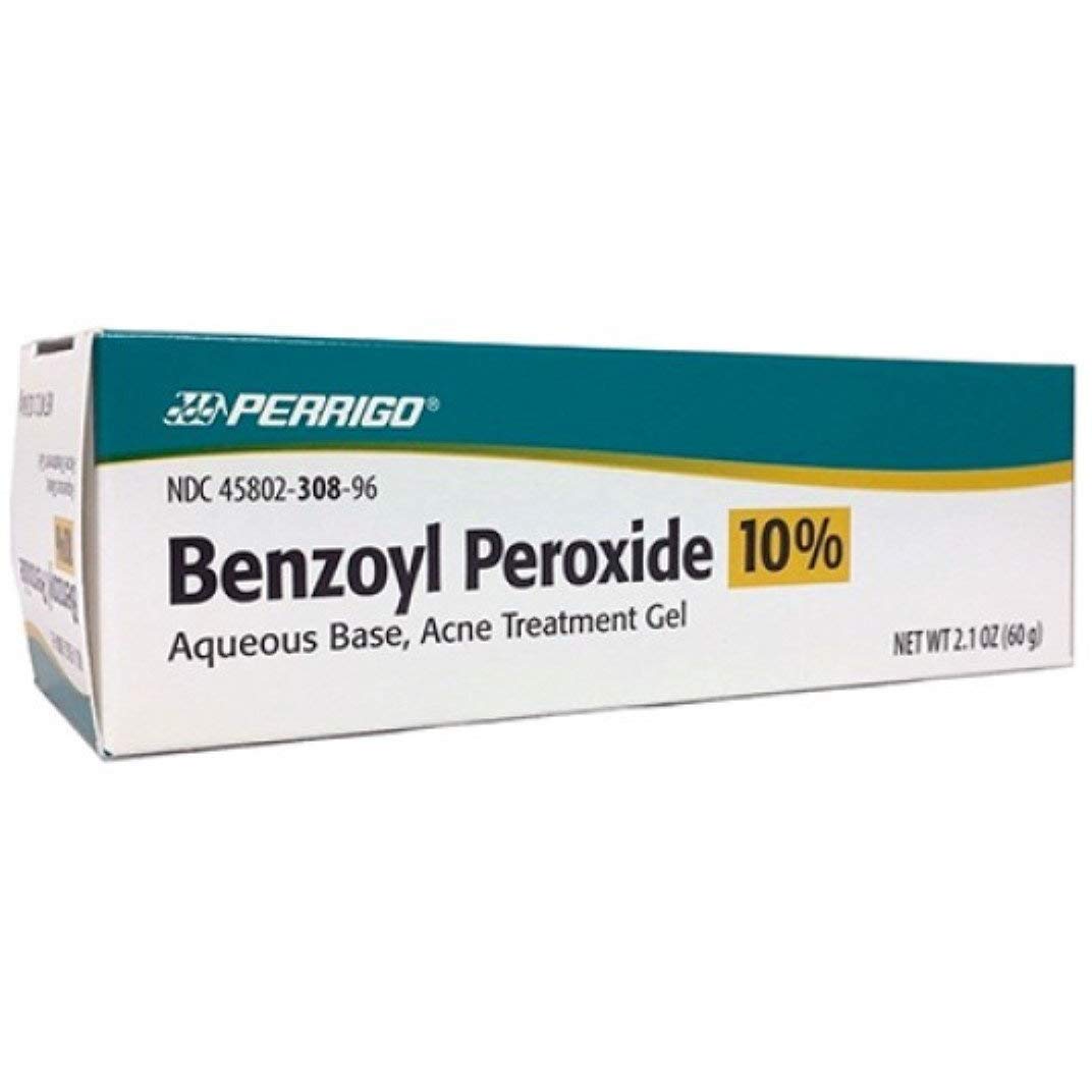 Perrigo benzoyl peroxide acne gel tube for targeted blemish treatment