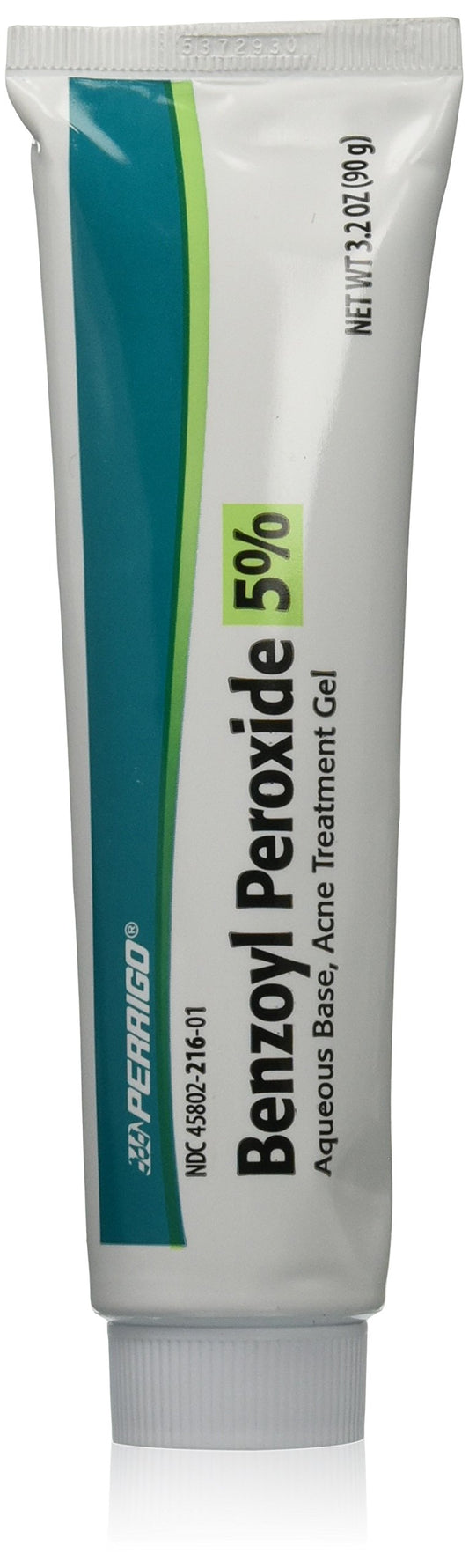 Perrigo Benzoyl Peroxide 5% large tube front view for acne-prone skin support
