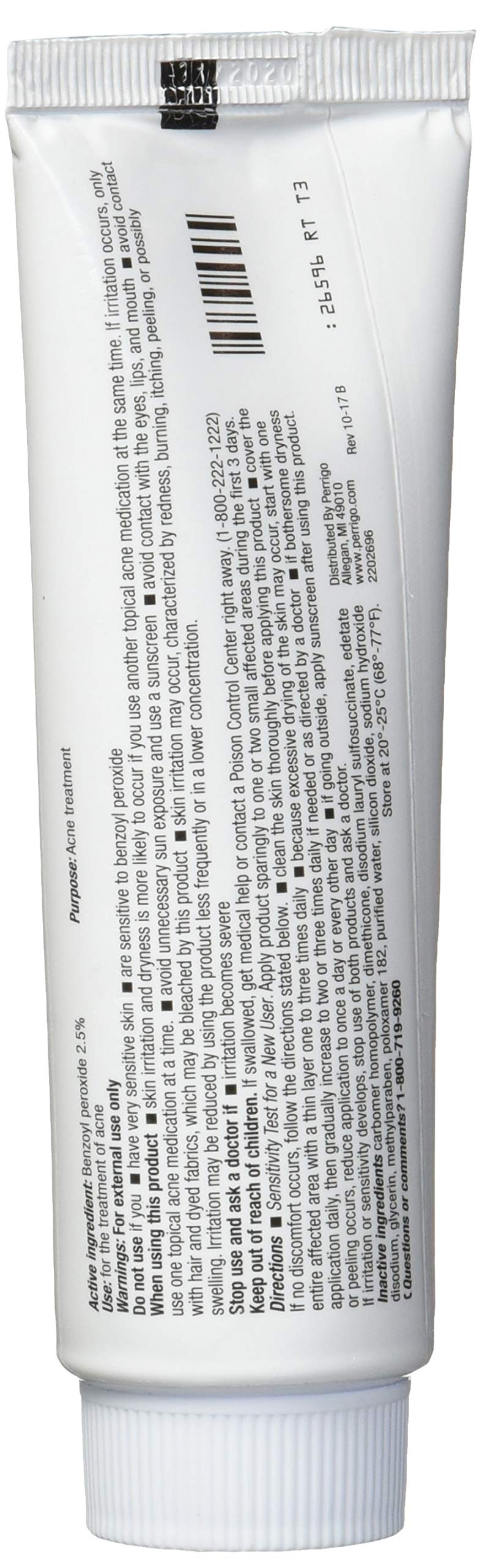 Perrigo benzoyl peroxide gel on skin for spot treatment