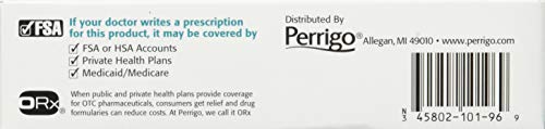 Perrigo benzoyl peroxide gel packaging with usage instructions