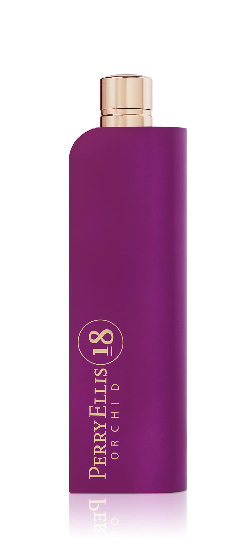 Close-up of Perry Ellis 18 Orchid label highlighting premium presentation