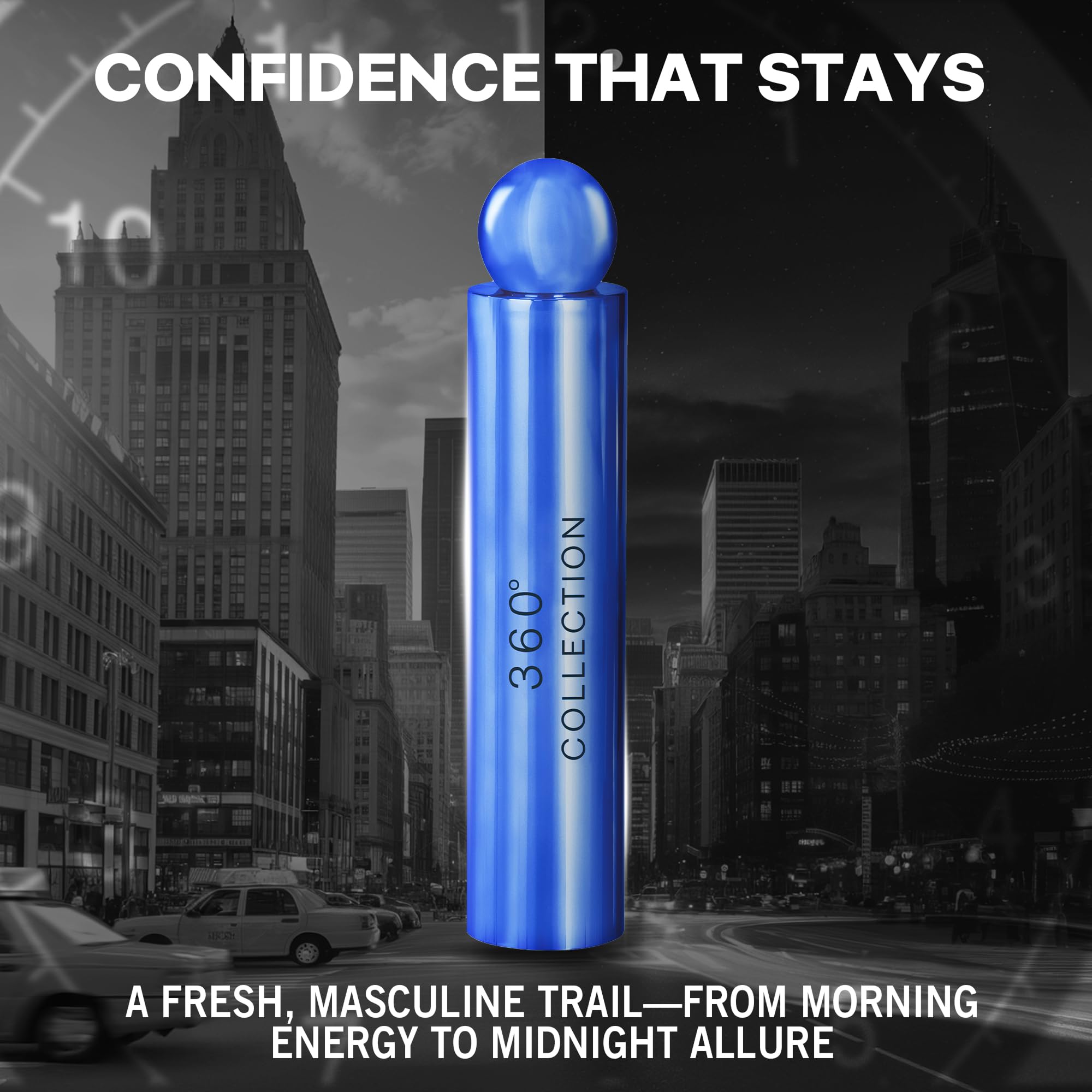 Perry Ellis 360 Magnetic Blue packaging box highlights premium feel