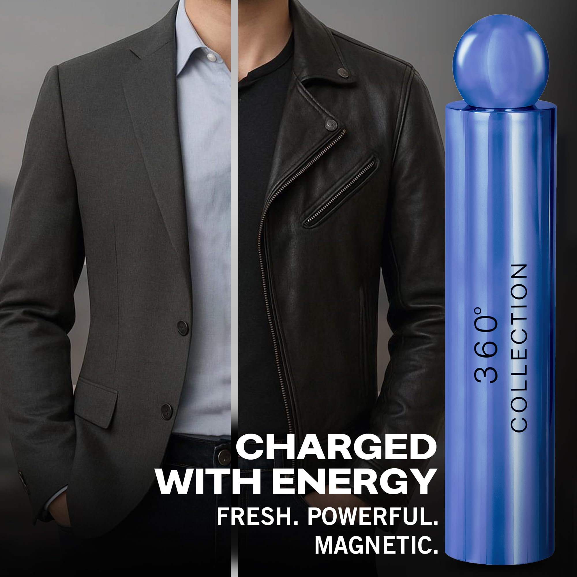 Perry Ellis 360 Magnetic Blue spray top demonstrates easy application
