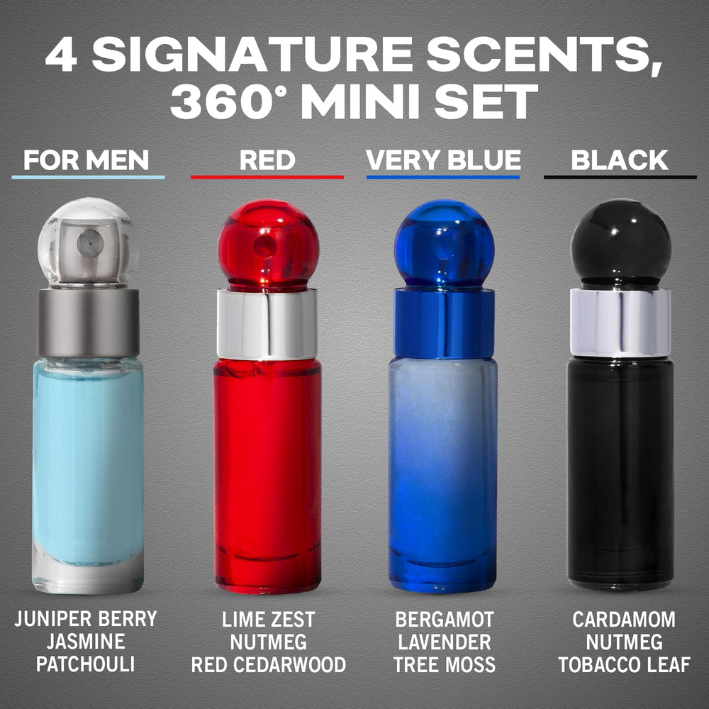 Perry Ellis 360° mini set bottle front view for travel and everyday use