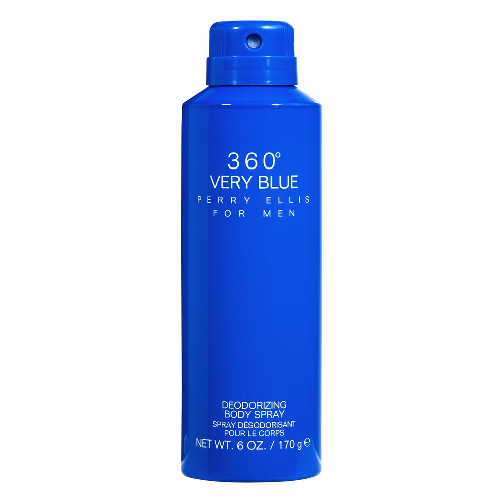 Perry Ellis 360° Very Blue bottle front view showing crisp citrus-inspired scent for daily wear