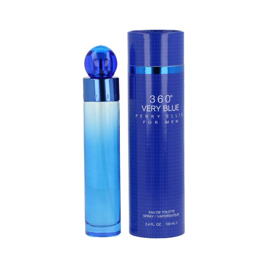 Perry Ellis 360° Very Blue bottle front view for everyday fresh masculine fragrance