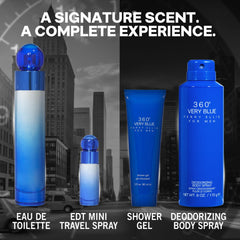 Perry Ellis 360° Very Blue EDT mini travel spray ready for travel use.