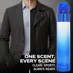 Perry Ellis 360° Very Blue shower gel close up showing cleansing formula.