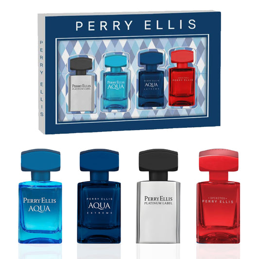 Perry Ellis Aqua bottle pour detail showing fresh, versatile everyday scent.