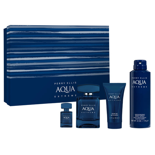 Perry Ellis Aqua Extreme bottle front view for a bold daytime fragrance.