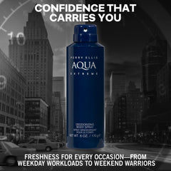Perry Ellis Aqua Extreme cap detail with sleek design for easy handling.