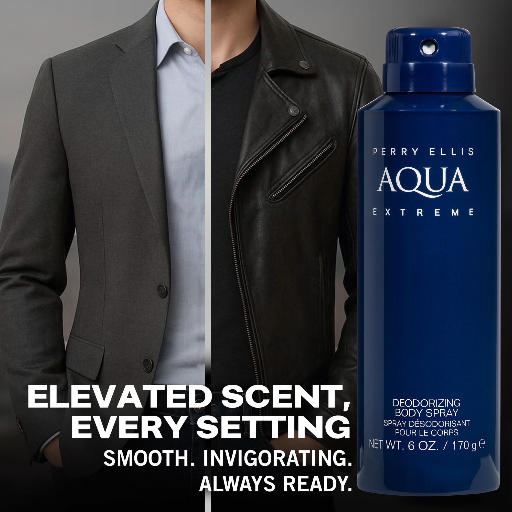 Perry Ellis Aqua Extreme spray application demonstrating a light, refreshing mist.