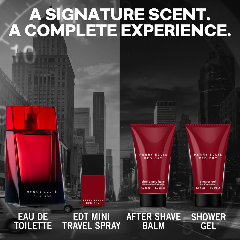 Perry Ellis Red Sky aftershave balm jar, smooth post-shave hydration with a masculine scent.