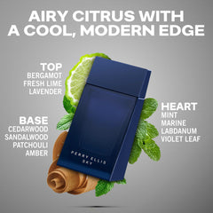 Perry Ellis Sky bottle side profile signaling maritime-inspired aroma and modern style