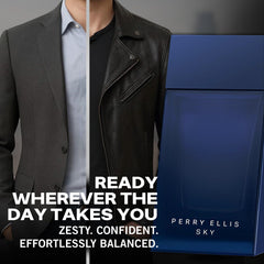Perry Ellis Sky packaging box showcasing gift-ready presentation