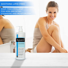 Aquanil cleanser silky texture close-up highlighting smooth, luxurious feel.