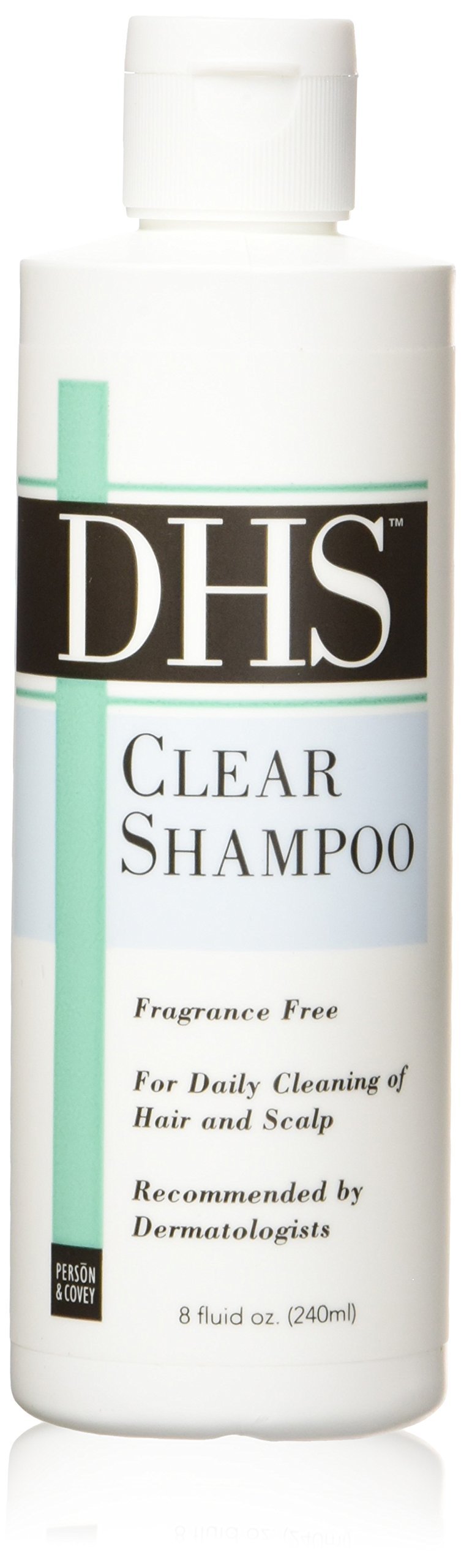 Person & Covey DHS Clear Shampoo bottle front for daily cleansing routine