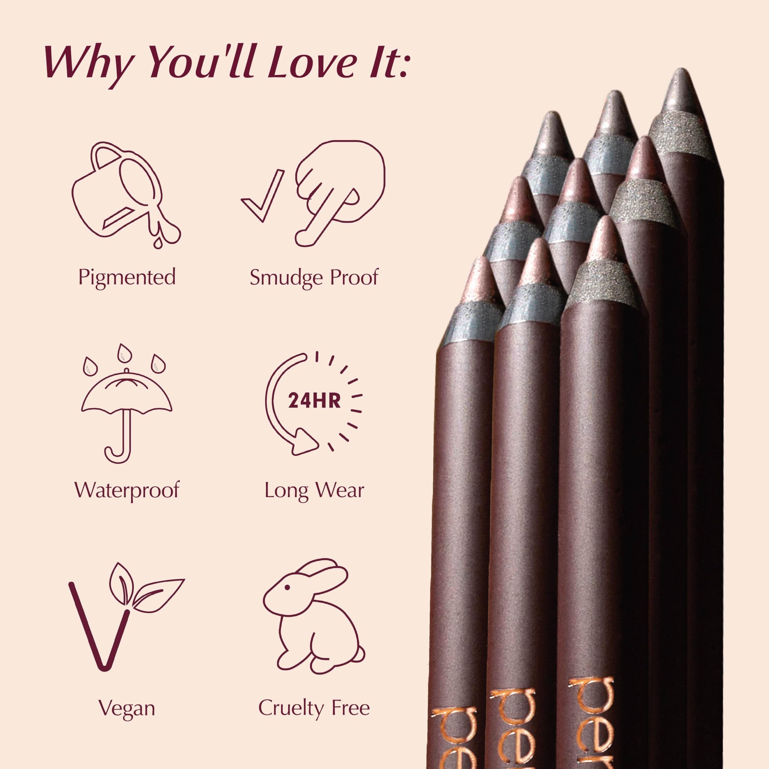 Persona 24HR Eyeliner Chocolate smoky effect when blended