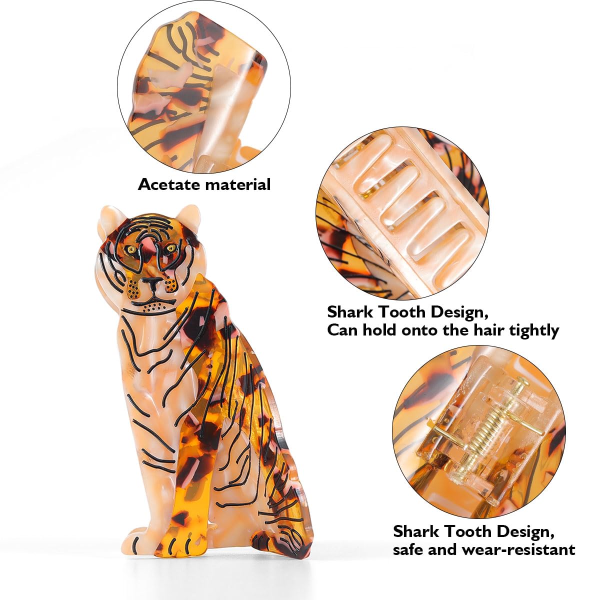 PERSONFUN acetate material clip is lightweight and durable.