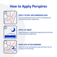 Perspirex clinical-strength logo visible, signaling trusted sweat protection