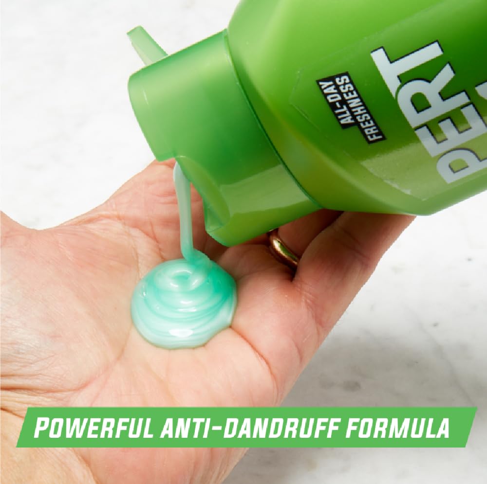 Bathroom counter with Pert packaging for everyday hair care routine