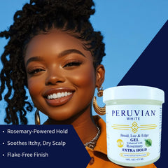 Peruvian White edge gel application shows precise edge control and smooth finish.