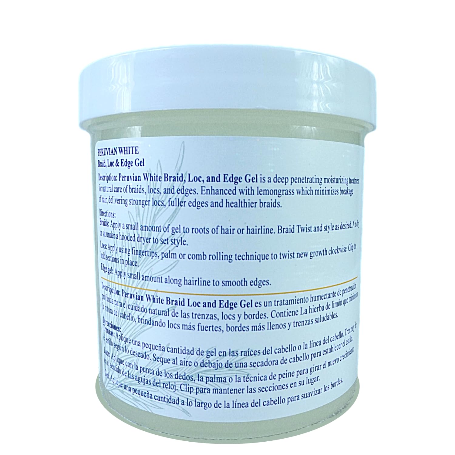 Peruvian White edge polish shows anti-frizz effect and clean edges.