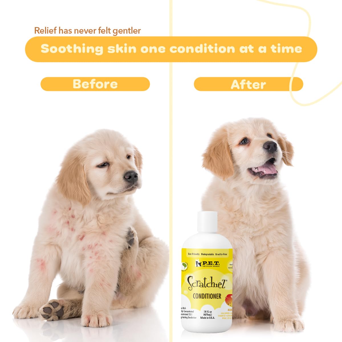 P.E.T. Scratchiez mango coconut scent aroma enhances grooming experience.
