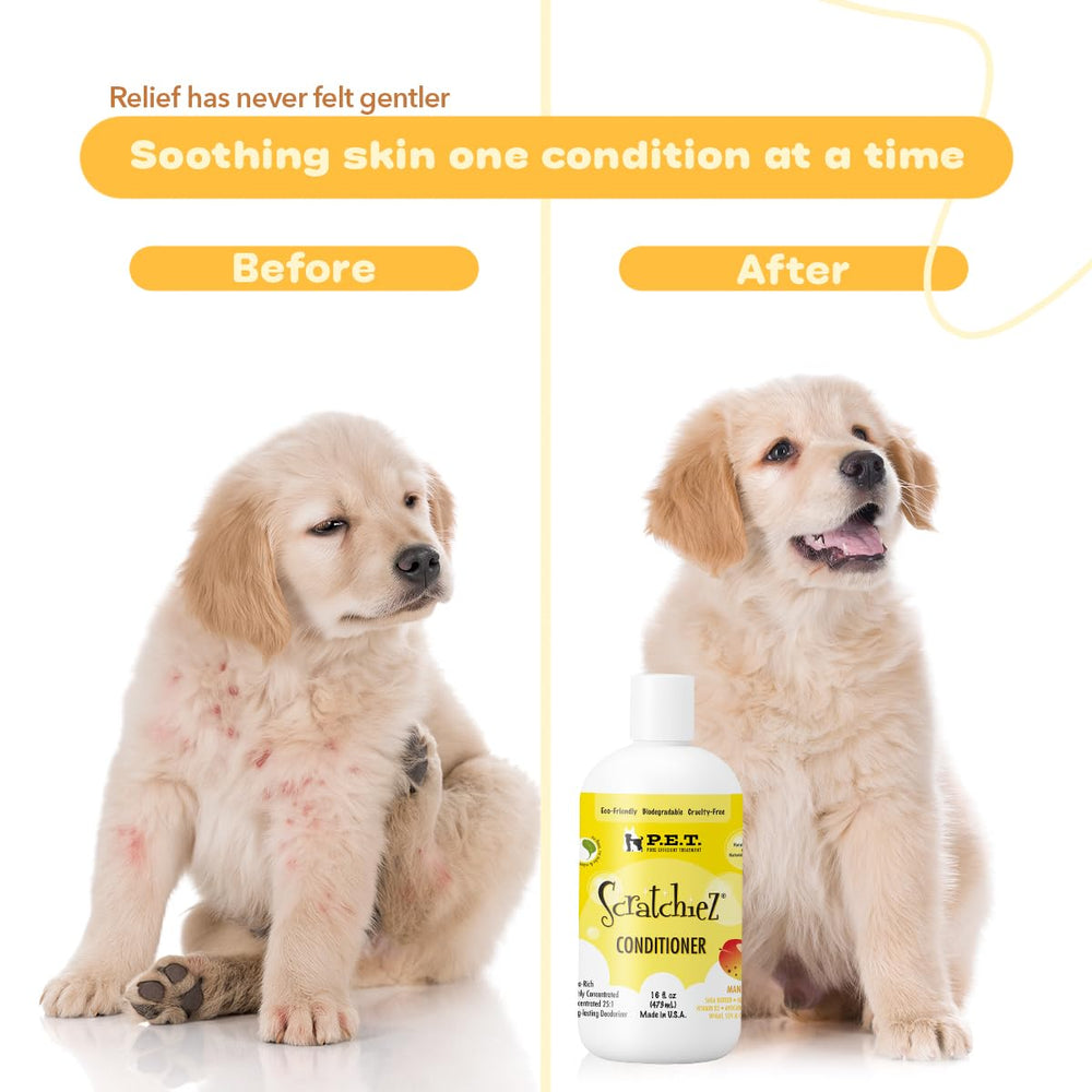P.E.T. Scratchiez mango coconut scent aroma enhances grooming experience.