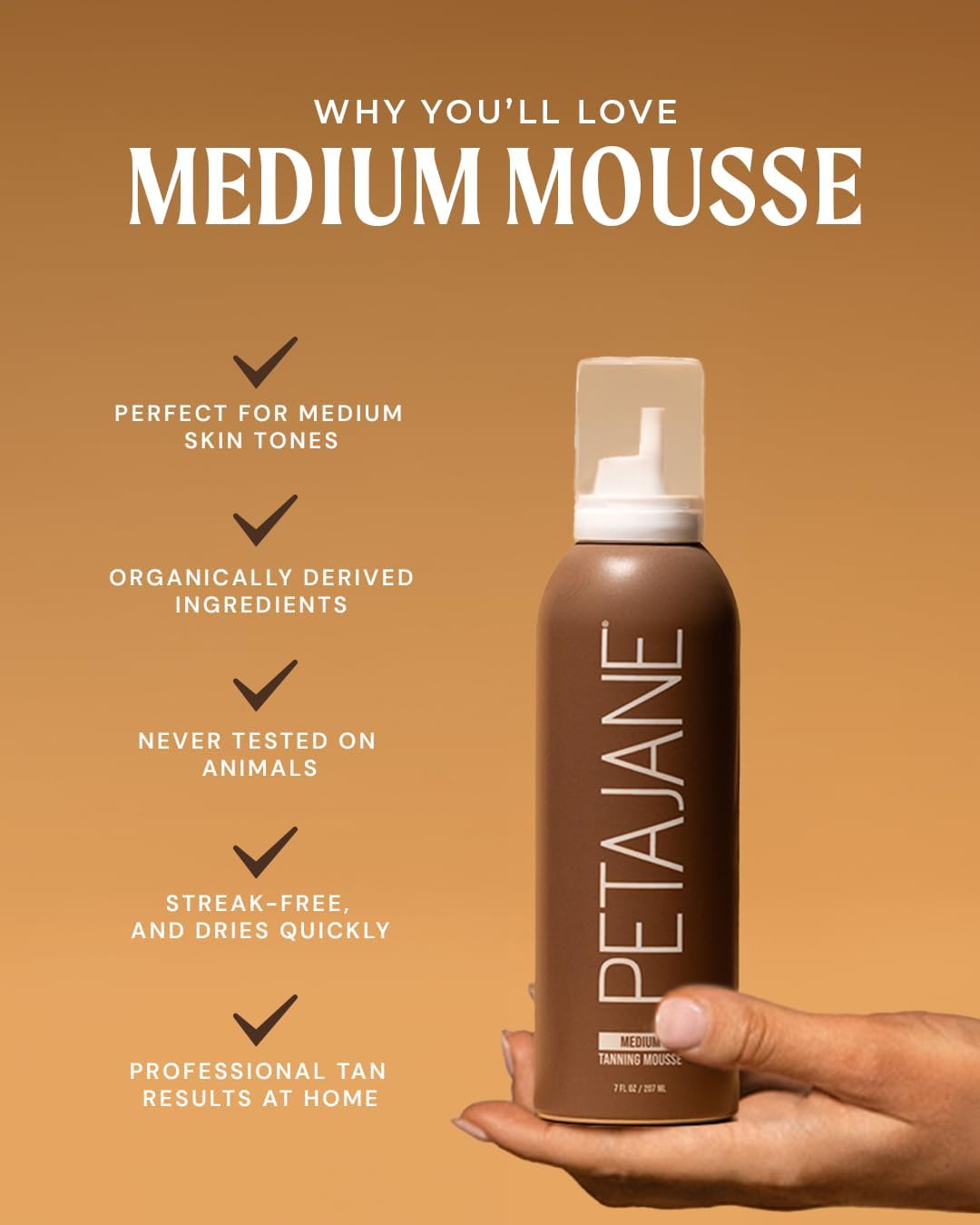 Peta Jane medium tanning mousse two-pack demonstrates convenience and long-lasting coverage for multi-day use