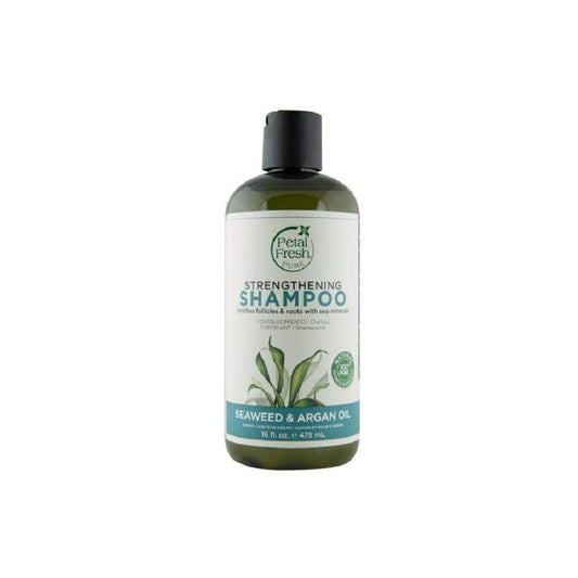 Petal Fresh Pure Strengthening Seaweed and Argan Shampoo foam close-up highlighting vegan, sulfate-free formula