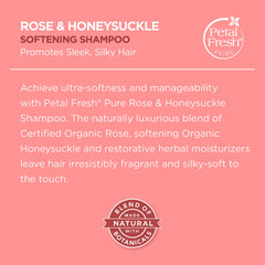 Petal Fresh Rose & Honeysuckle Shampoo with rose blossoms conveys a delicate fragrance.