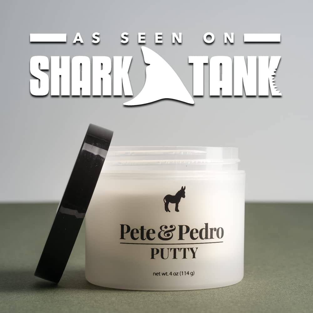 Shark Tank logo with Pete and Pedro Hair Putty branding