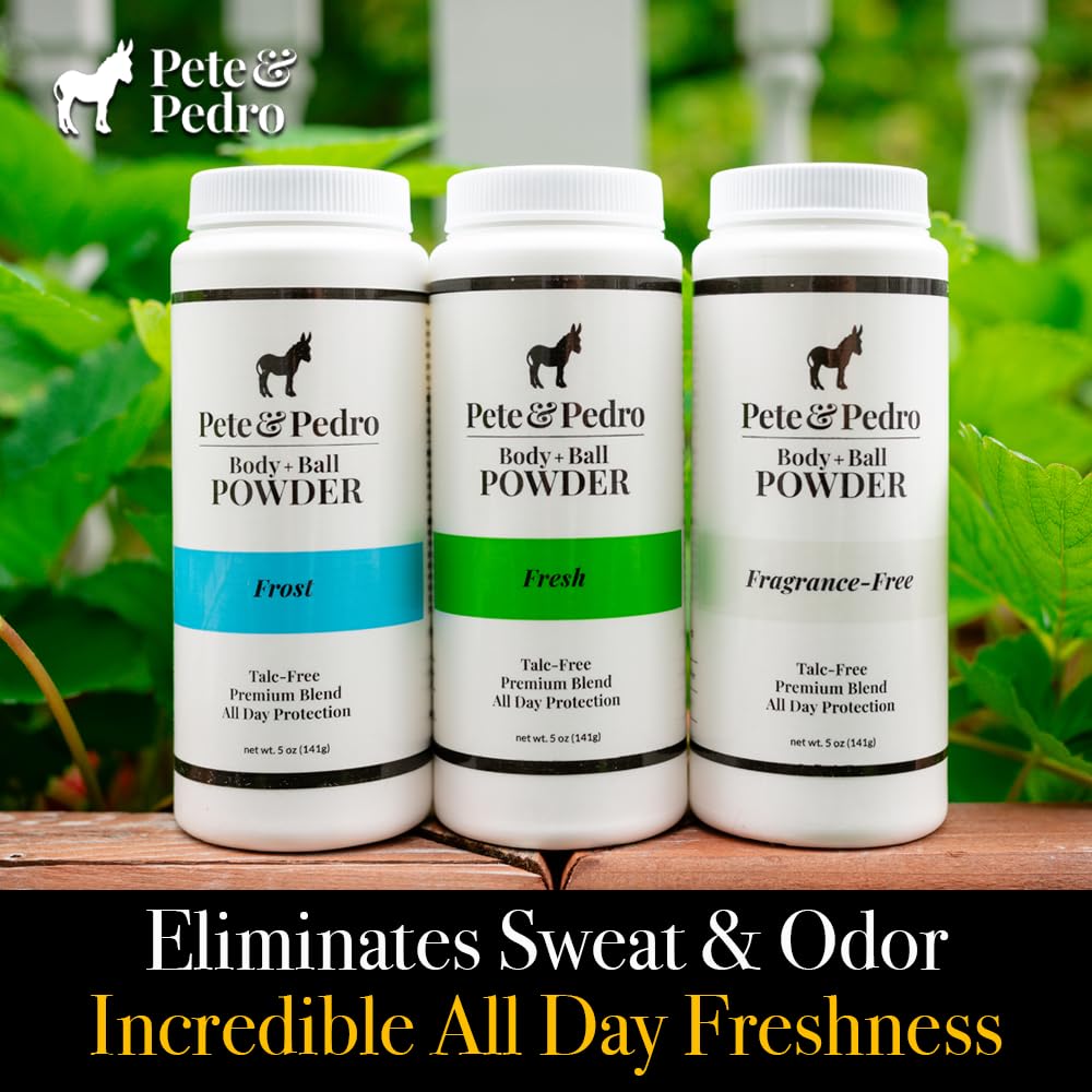 Applying Pete & Pedro Fresh powder for sweat control on skin