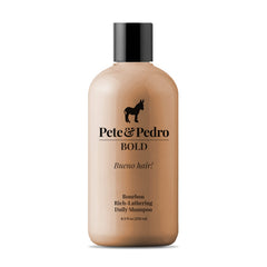 Pete & Pedro Bold Bourbon Scent Shampoo bottle with a masculine fragrance for daily use.