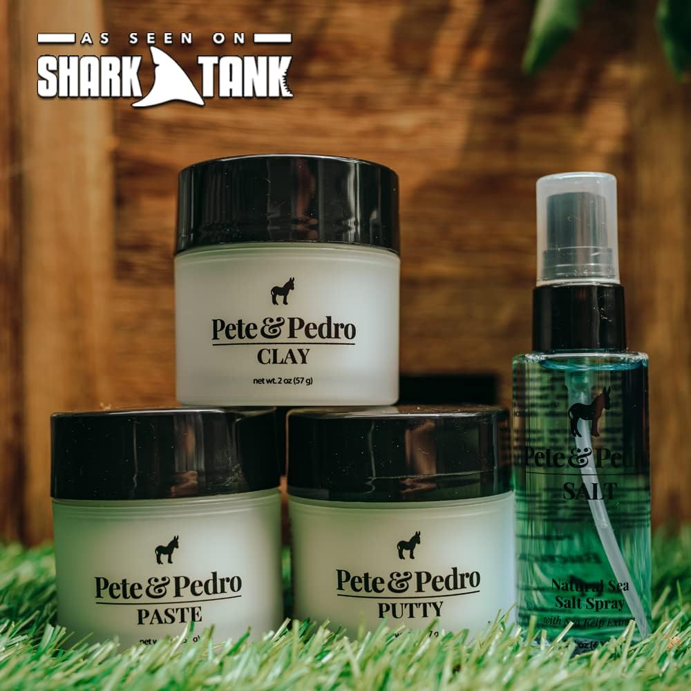 Pete and Pedro Paste tube shown for medium hold and flexible shine.