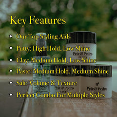 Pete and Pedro Putty tube shown for pliable, strong hold without crunch.