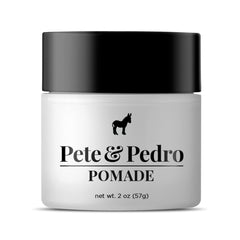 Pete & Pedro Hair Pomade Classic Bottle showcases shine with medium hold for sleek styles.