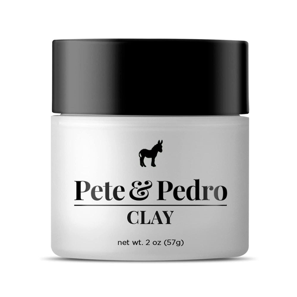 Pete & Pedro Hair Styling Clay bottle close-up with matte finish and medium hold.