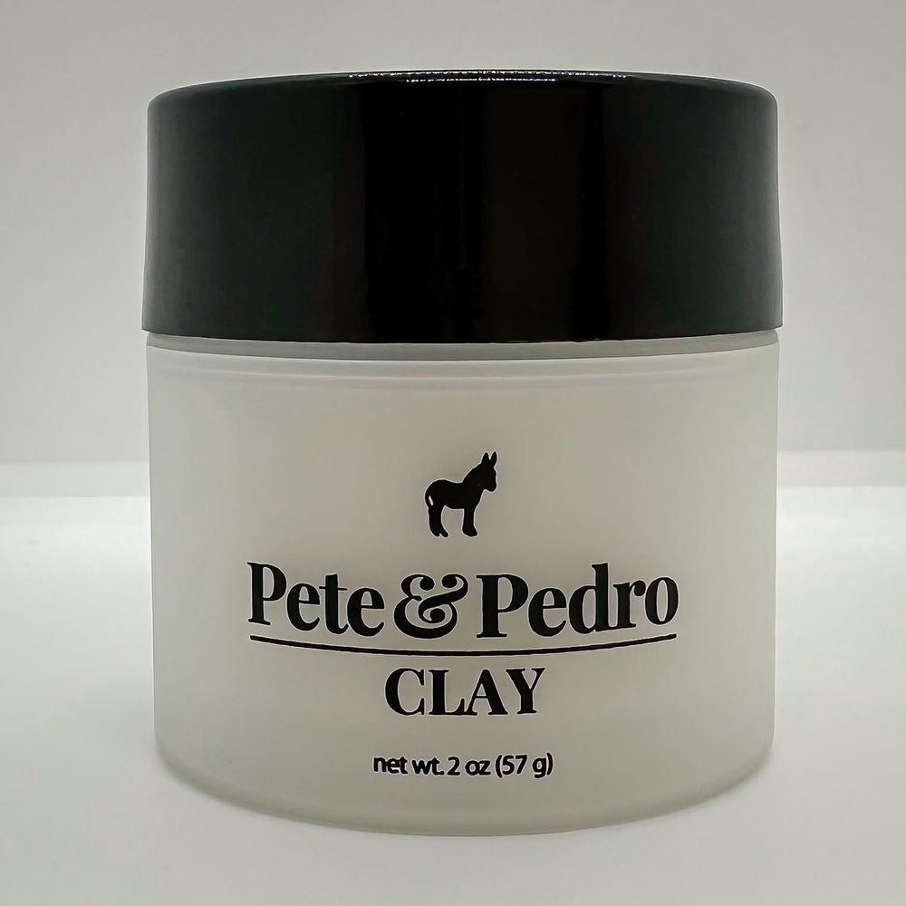 Pete & Pedro Hair Styling Clay water-soluble formula in action for washout.