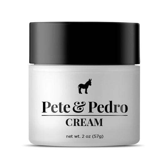 Pete & Pedro Hair Styling Cream bottle pour showing light hold for a natural matte finish