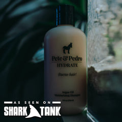 Pete & Pedro Hydrate and Condition packaging shot for all hair types.
