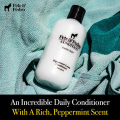 Creamy Peppermint Conditioner texture revives dry, brittle hair with plush softness.