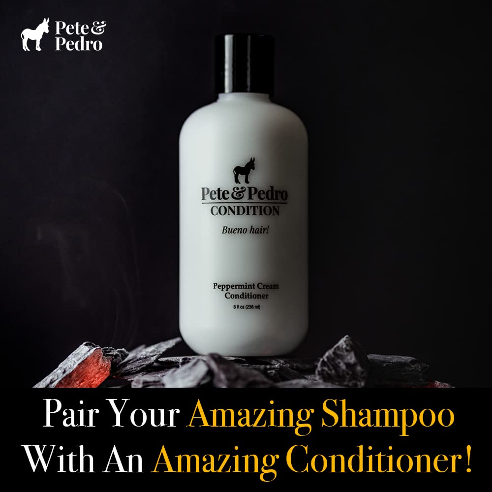 Sleek Pete & Pedro REVIVE shampoo bottle on a bathroom surface