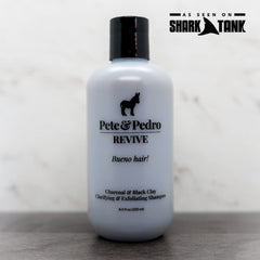 Pete & Pedro REVIVE bottle showing detox for hair and scalp